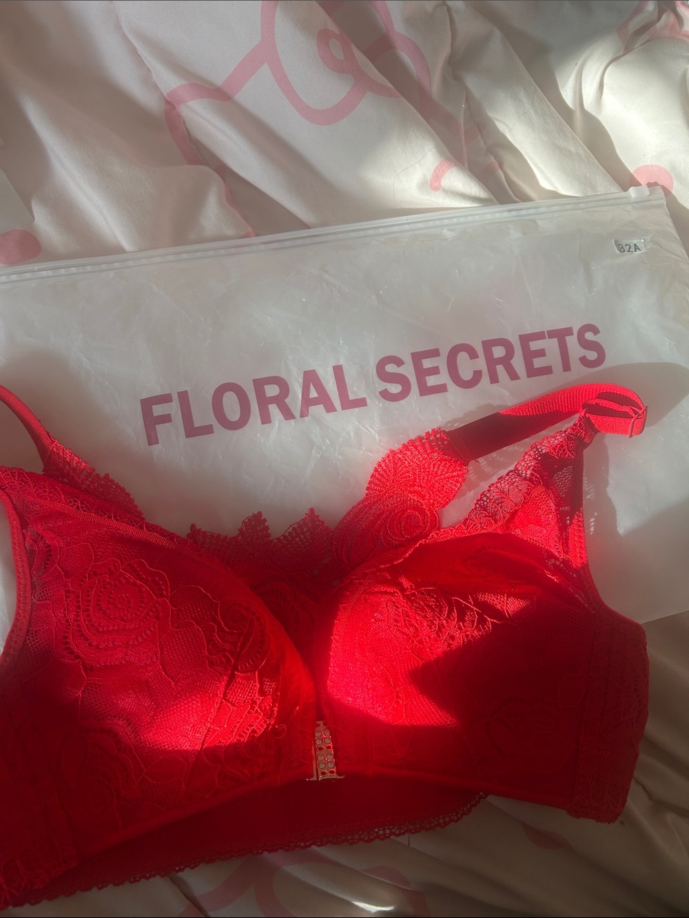 Women's Lace Red Lace Bra